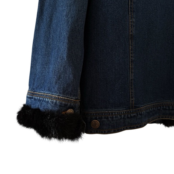 Marvin Richards Faux Fur Lined Denim Jacket Women’s Size 1X - Picture 9 of 15